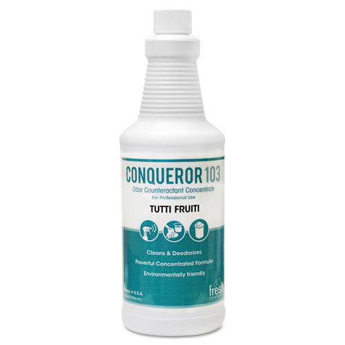 Techniclean Conqueror 103, Citrus Liquid Concentrated Deodorizer, 1 Quart (12/cs) Versatile odor eliminator with refreshing citrus scent.