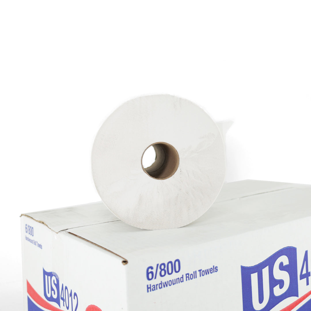 Techniclean Paper Towels Value 800' White Roll Towel (6/case) Food Safety Supplier Roll on box