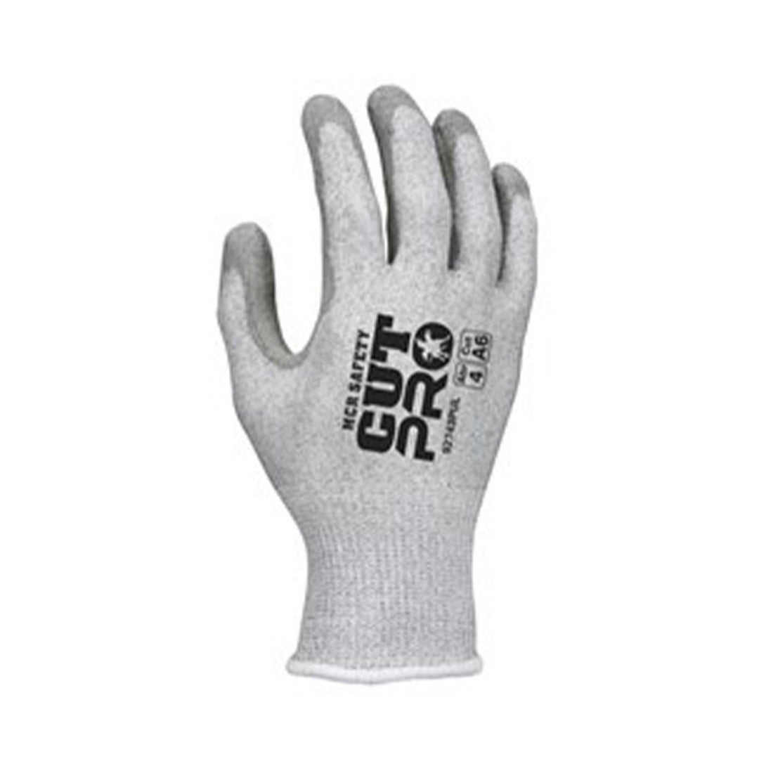 Cut Resistant Work Glove, 13-Gauge, PU Coated Palm and Fingers, Grey (12pr/pk)