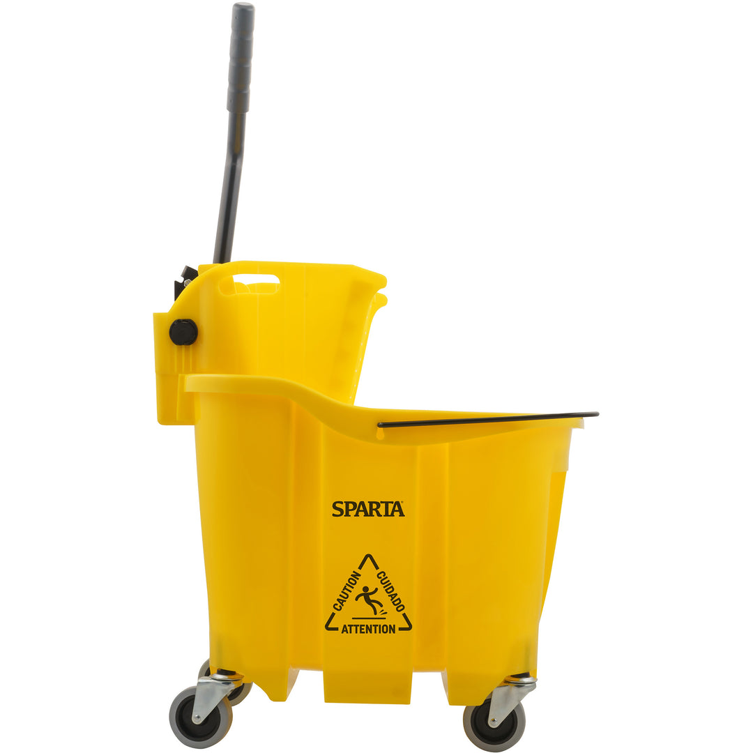 Techniclean Products Color Coded Mop Bucket for Janitorial Sanitation work Yellow Side