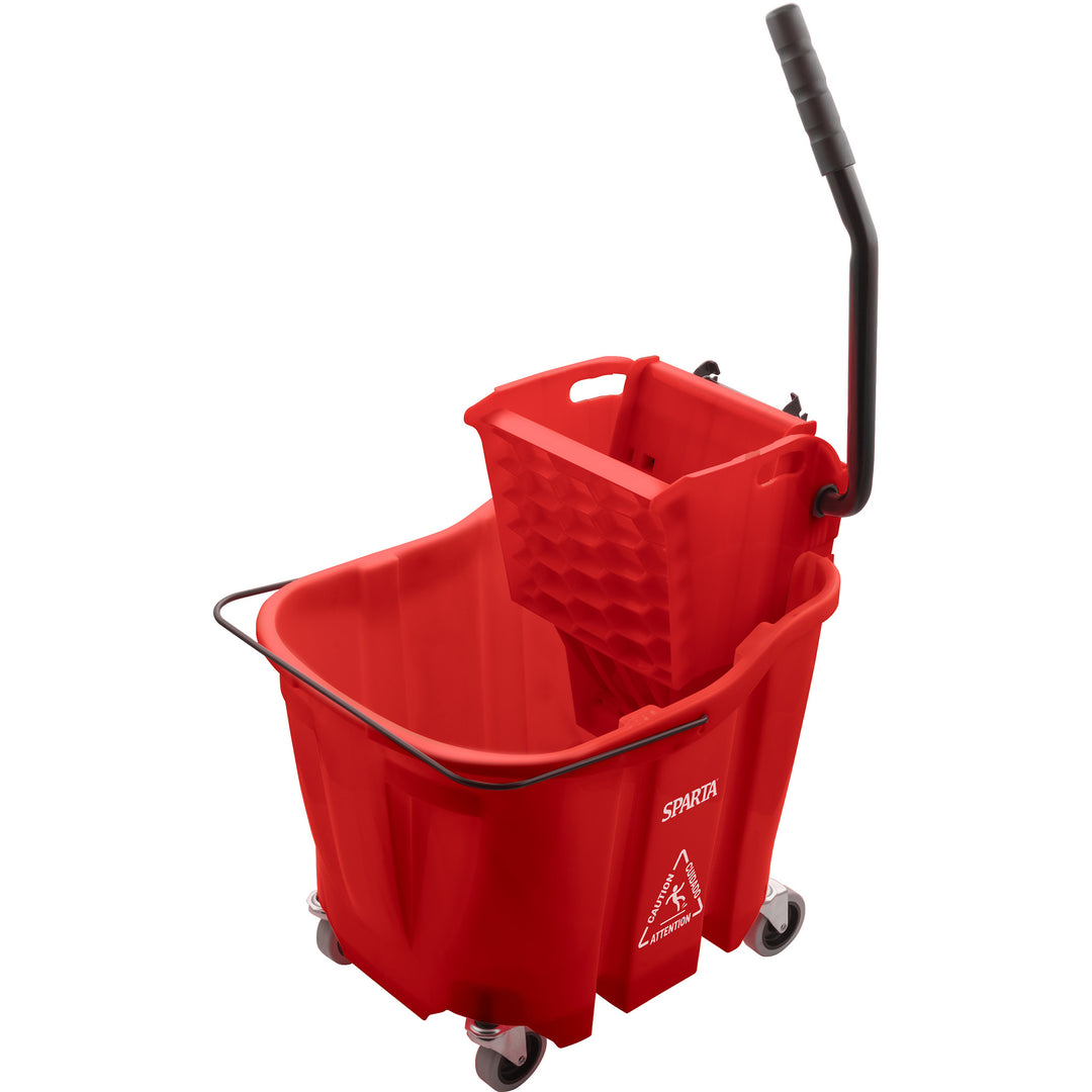 Techniclean Products Color Coded Mop Bucket for Janitorial Sanitation work Red