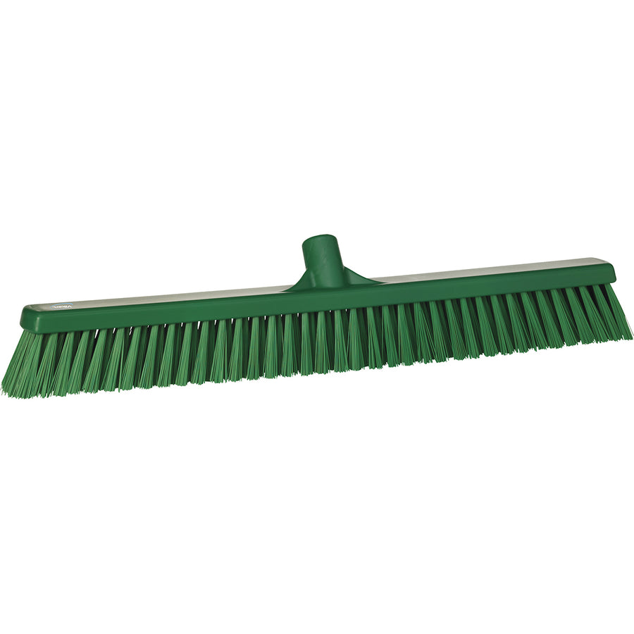 Vikan Combo Soft/Stiff Broom Head - 24" - Designed for Wet and Dry Surfaces - Firm Front Bristles and Soft Rear Bristles. Available in six colors.