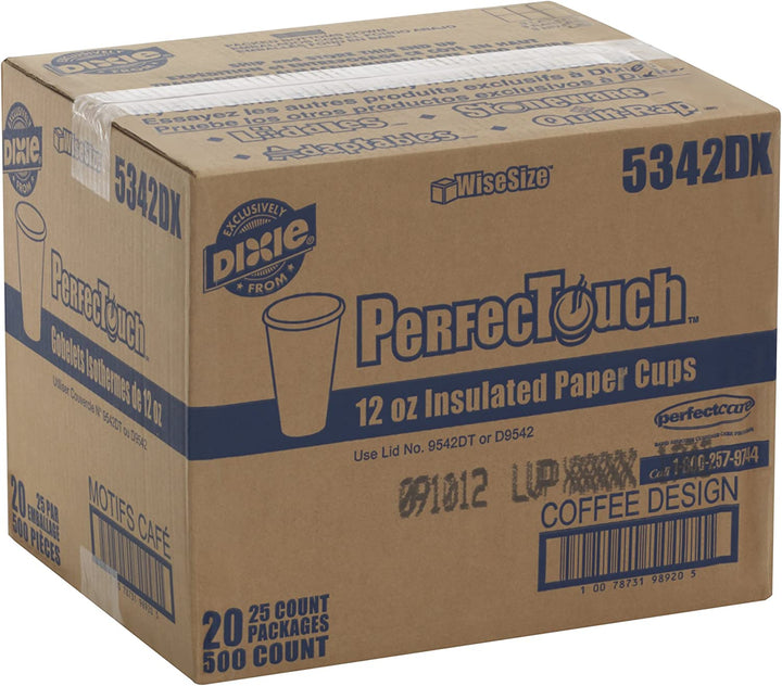 Dixie PerfecTouch Hot Paper Cups, 12oz (500/cs)