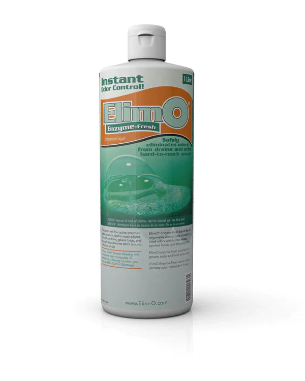 ElimO Concentrated Liquid Deodorizer - Fresh-scented, 32 oz bottles, 12 per case. Versatile and efficient for tackling odors, leaving a long-lasting, clean fragrance.