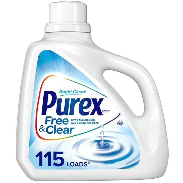 Purex Free Clear Liquid Laundry Detergent Unscented 150oz 4 cs