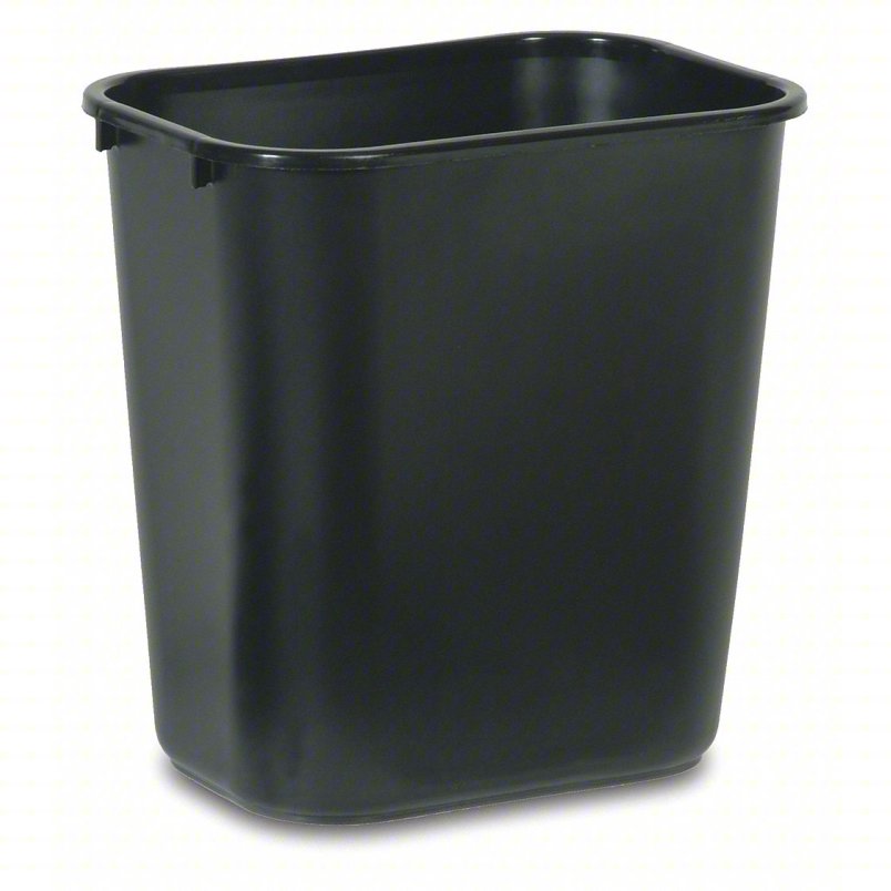 Rubbermaid Rectangular Wastebasket in black, 28 1/8 quarts, a blend of style and functionality.