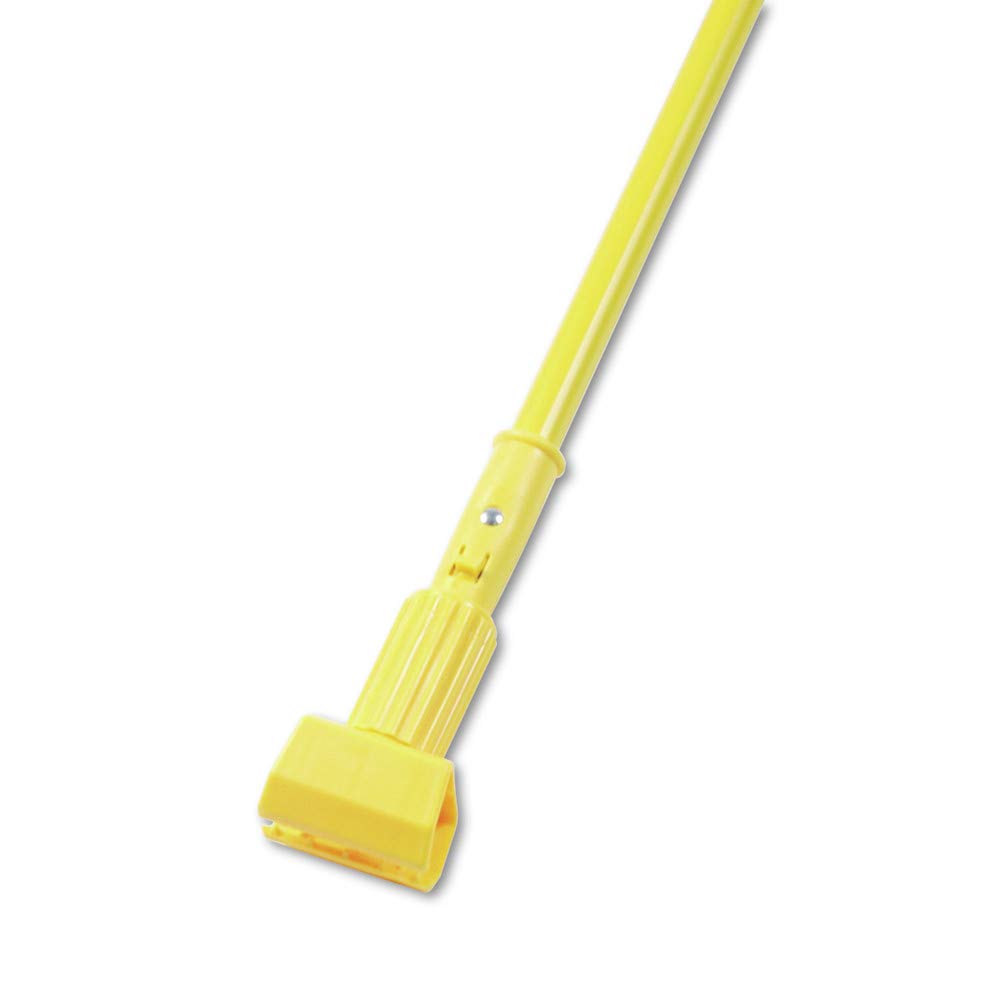  Yellow MOP HANDLE Clamp with Plastic Head and Aluminum Handle. Versatile and durable for various cleaning applications.