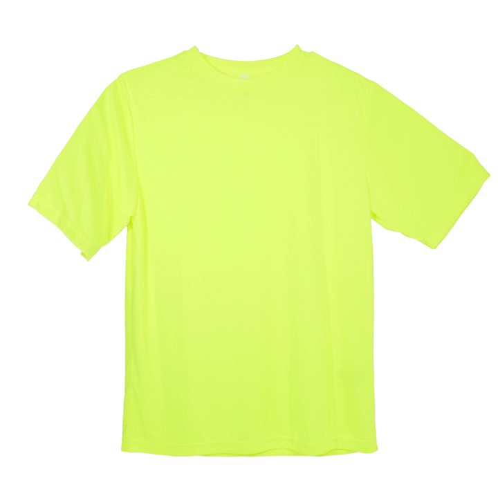Short Sleeve T-Shirt designed for visibility and comfort. Hi-vis and breathable work shirt, moisture-absorbent. Ideal for indoor and outdoor work, including cold storage, warehousing, construction, security, aviation, and more. Suitable for team use.