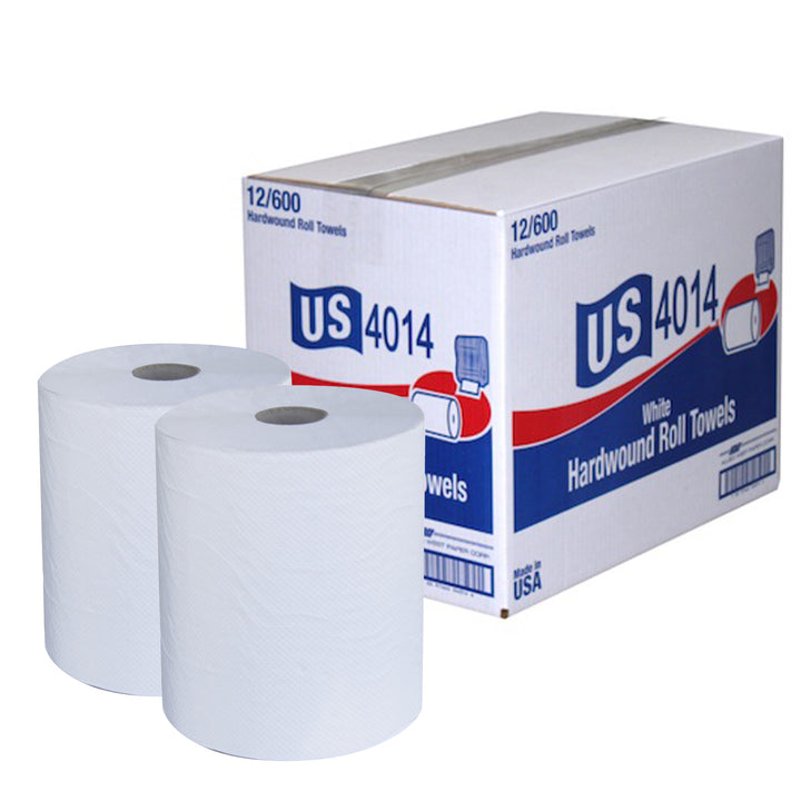 Toalla de papel en rollo blanca US4014 de 600 pies (12/caja)