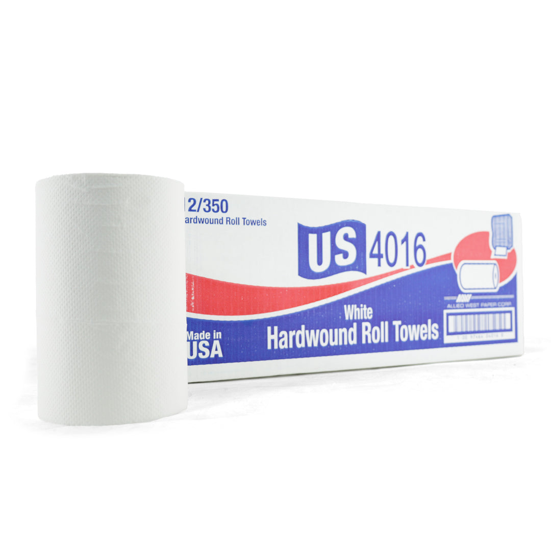 Techniclean Products 350' Recycled White Roll Towel (12/case) Food Safety Absorbing Towels in White Front