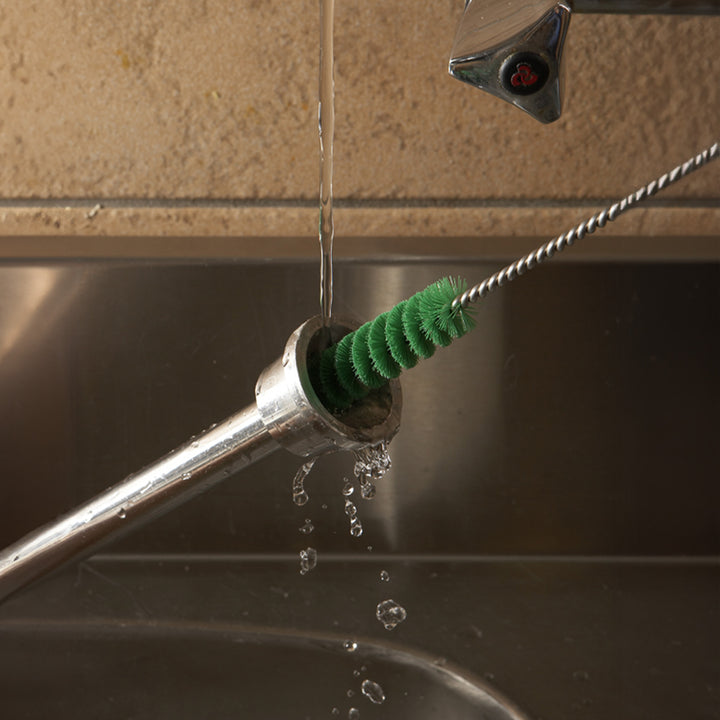 Stainless Steel Twisted Wire Brush for effective cleaning of bottles, tubes, and hard-to-reach surfaces Green Cleaning Pipe Sink