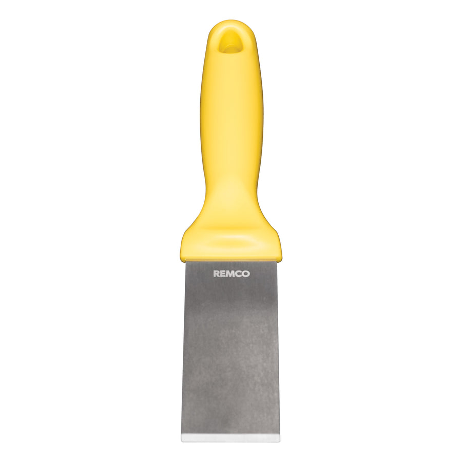 6971 Remco 1.5" Stainless Steel Hand Scraper, Stiff from Techniclean Yellow