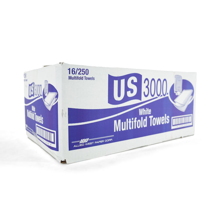 Techniclean US White Multifold Hand Towels, 100% Recycled (4000/cs) Sanitation Food Supply Paper Towels Box