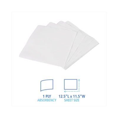 Techniclean Office Napkins, 1-Ply, 12" x 12", White 