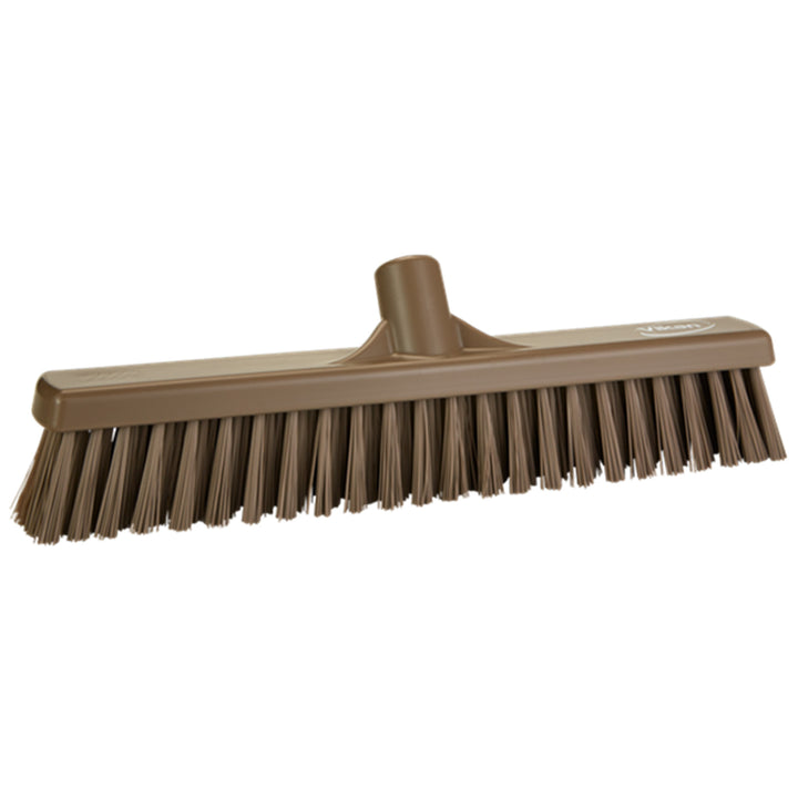 Techniclean Products 16" Vikan Combo Soft/Stiff Broom Head (1/ea) Food Facility and Plant Safety with Color Coded Tools Brown
