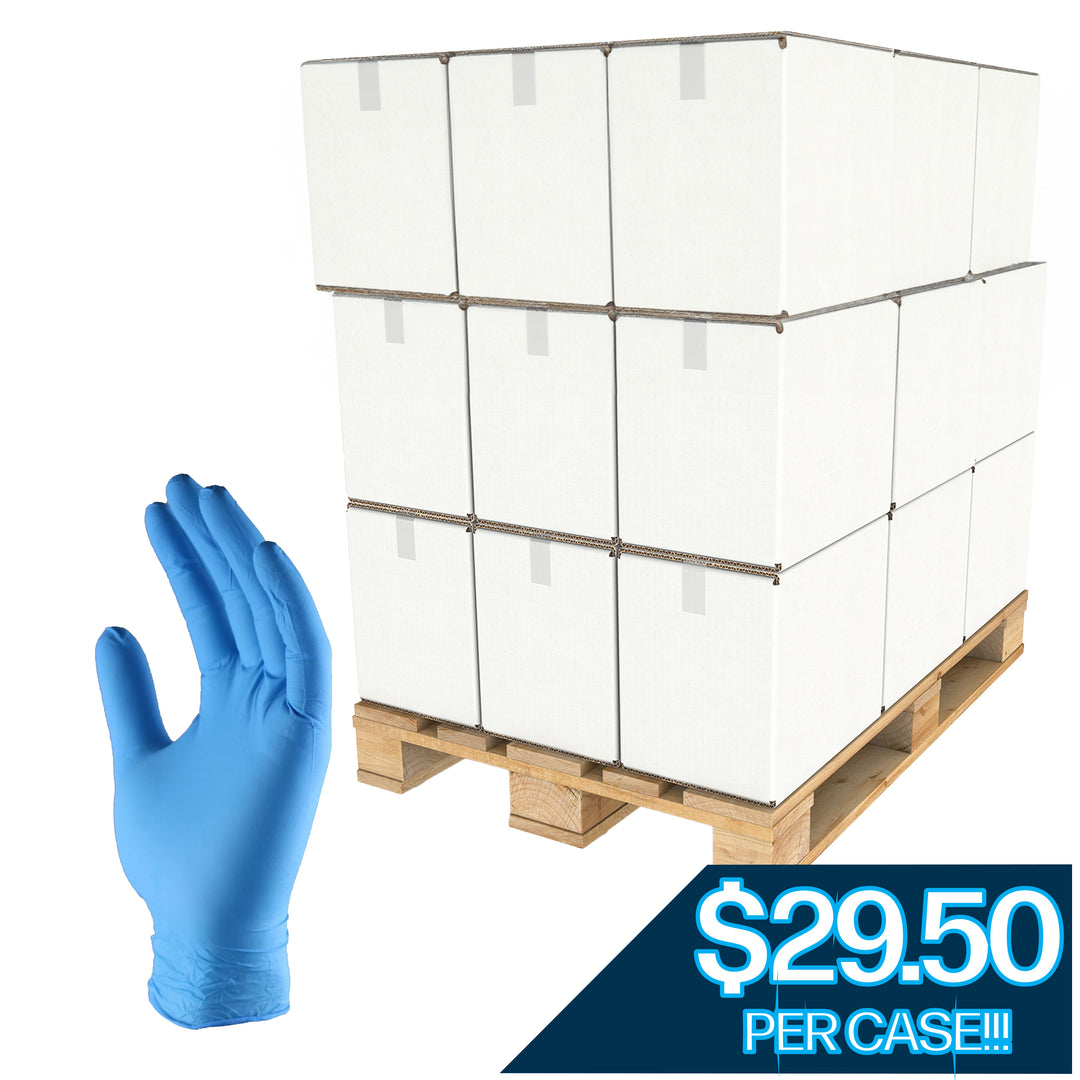 Nitrile Glove Powder Free, 4 Mil, Blue - 1 Pallet (1200 boxes)