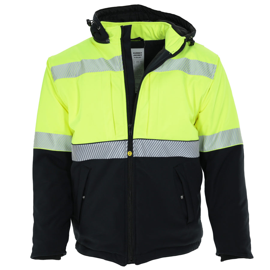 Epik Workwear Summit Pro Jacket - A high-visibility, waterproof, and insulated work jacket for professionals in challenging environments.
