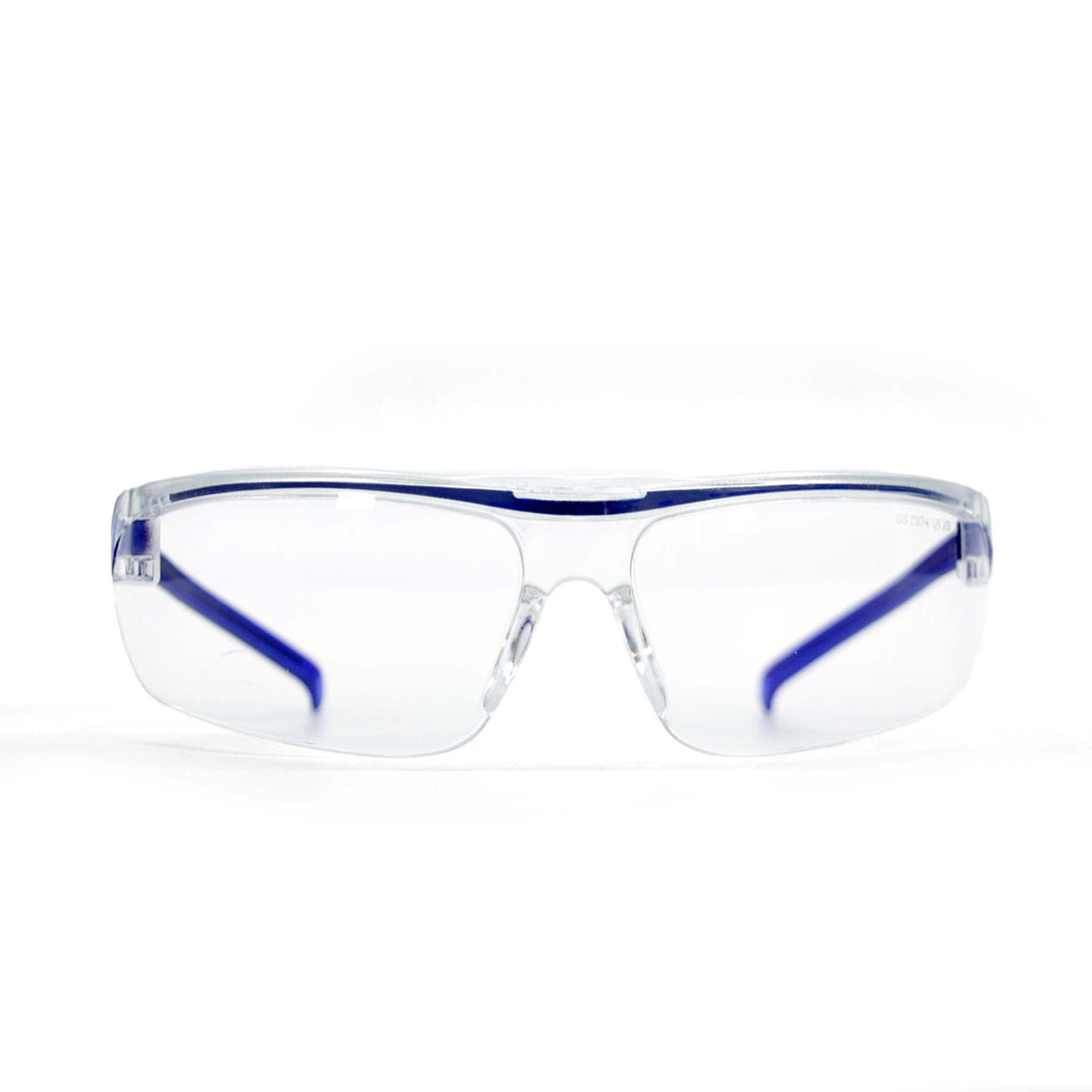 Techniclean Products Metal Detectable Safety Glasses Clear Blue with front shades