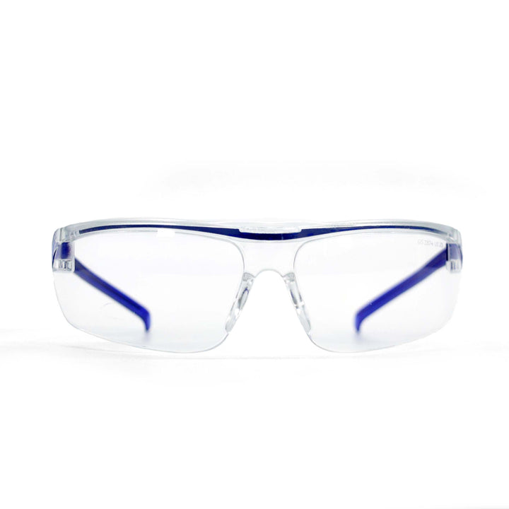 Techniclean Products Metal Detectable Safety Glasses Clear Blue with front shades
