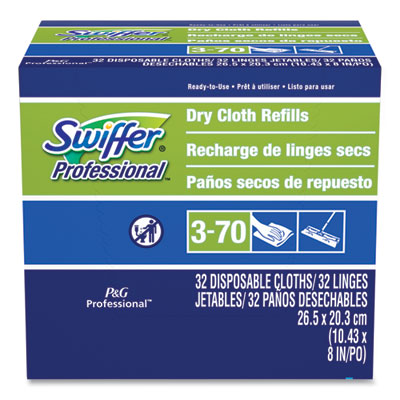 Swiffer Sweeper Dry Disposable Refill Cloths, 32/bx, compatible with Swiffer Sweeper 09060 and 92815CT. Versatile cleaning for floors and surfaces.