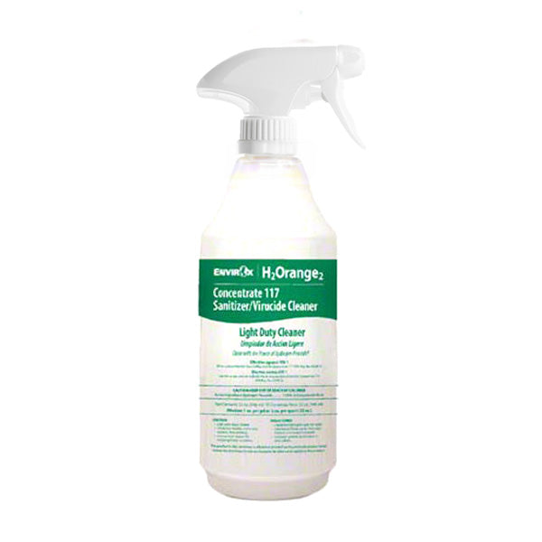 EnvirOx Trigger Spray Bottle - Green - Designed for 117 Light Duty Dilution, includes spray head. Cleaning solution not included.