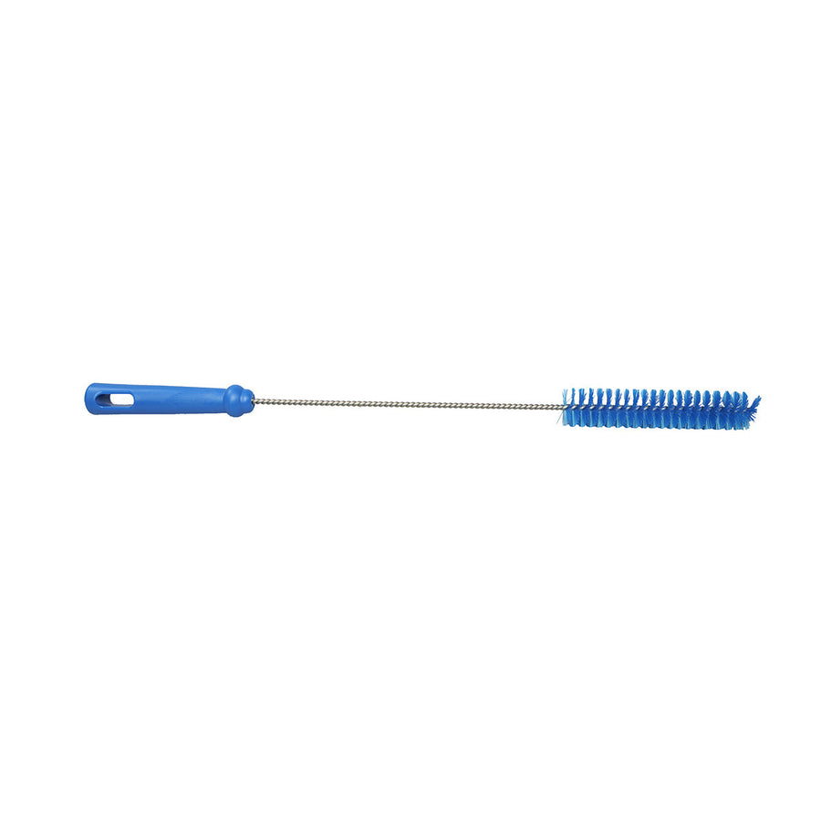 FBK Stainless Steel Twisted Wire Brush - 20" length, 1.25" diameter. Durable polypropylene handle for optimal grip. Various colors for HACCP Plan and Color Code compliance.