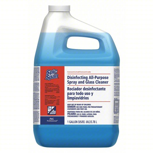 Spic-N-Span Disinfecting All-Purpose Spray and Glass Cleaner, Gallon (3/cs). Kills SARS-CoV-2 and Influenza A Virus in minutes. 99.9% bacteria and virus elimination. Efficient one-step cleaning and disinfecting. Fresh, clean scent.