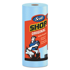 Scott Shop Towels - Blue, 11" x 9.4", Roll of 55 - Ideal for automotive workshops, these disposable towels provide efficient cleanup and reduce the risk of lead exposure.