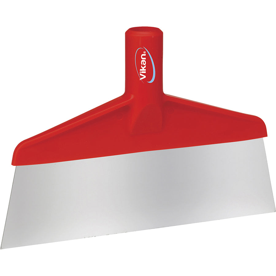 Stainless Steel Floor Scraper with a heavy-duty nylon blade for gentle and effective debris removal.