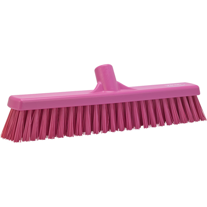 Techniclean Products 16" Vikan Combo Soft/Stiff Broom Head (1/ea) Food Facility and Plant Safety with Color Coded Tools Pink