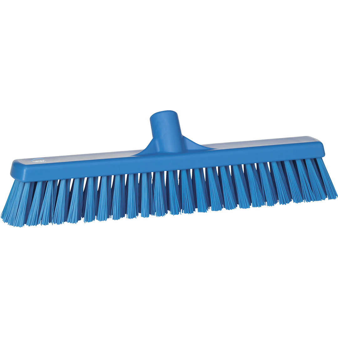 Techniclean Products 16" Vikan Combo Soft/Stiff Broom Head (1/ea) Food Facility and Plant Safety with Color Coded Tools  Blue