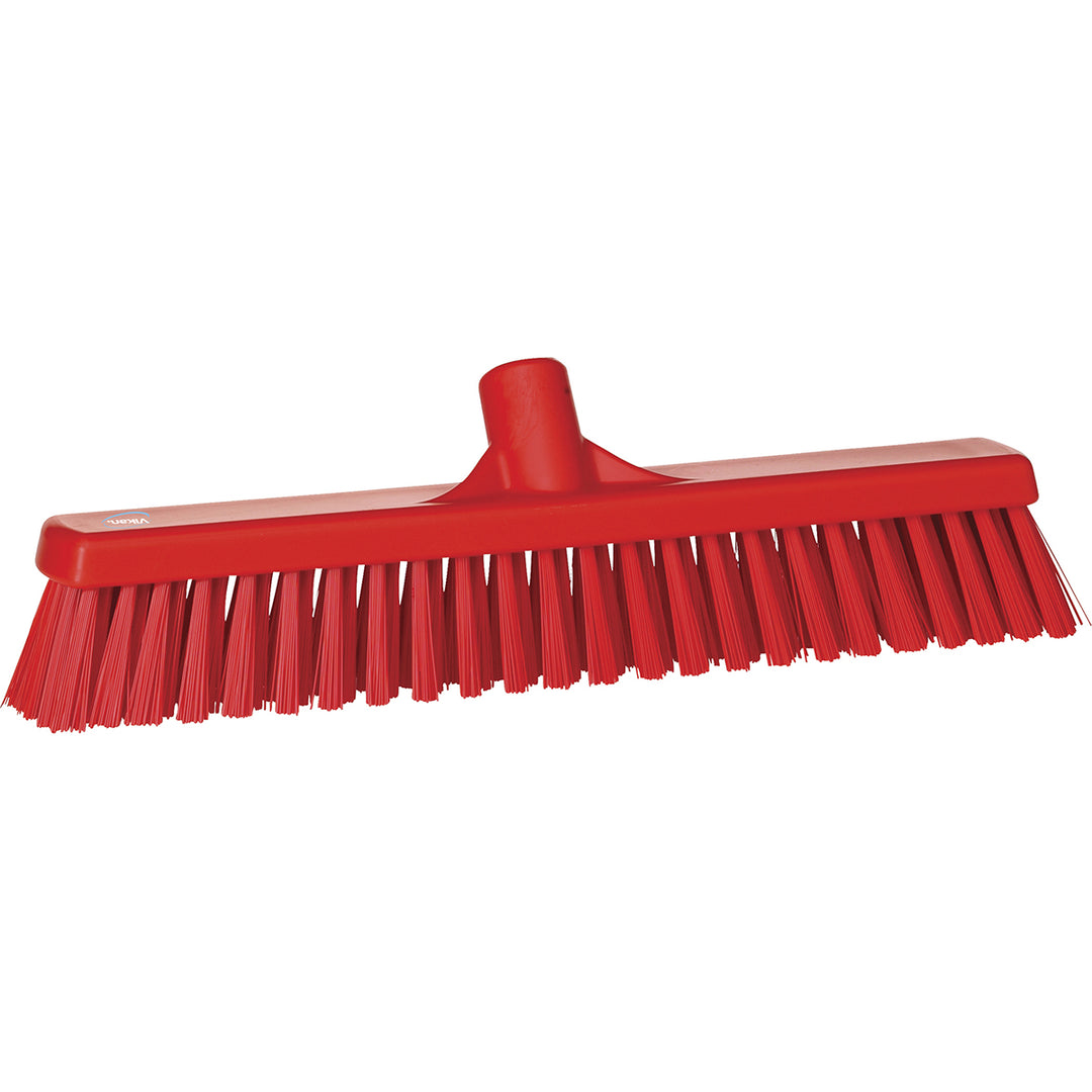 Techniclean Products 16" Vikan Combo Soft/Stiff Broom Head (1/ea) Food Facility and Plant Safety with Color Coded Tools Red