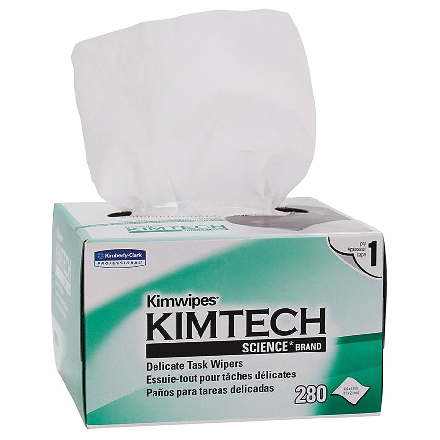 Kimwipes EX-L Delicate White 1-Ply Wipes - 280 wipes/box, 60 boxes/case. TechWipe® for precision cleaning of optical glass, lenses, and delicate surfaces.