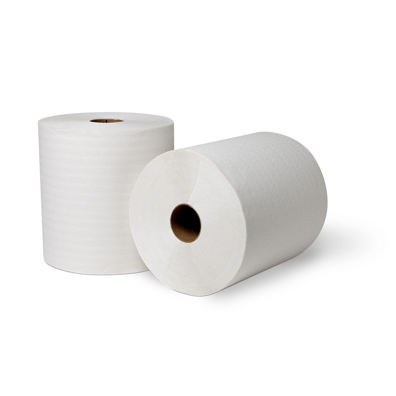 TOWELS Hand White Hard Wound Roll 8" x 600' roll  (12/cs)