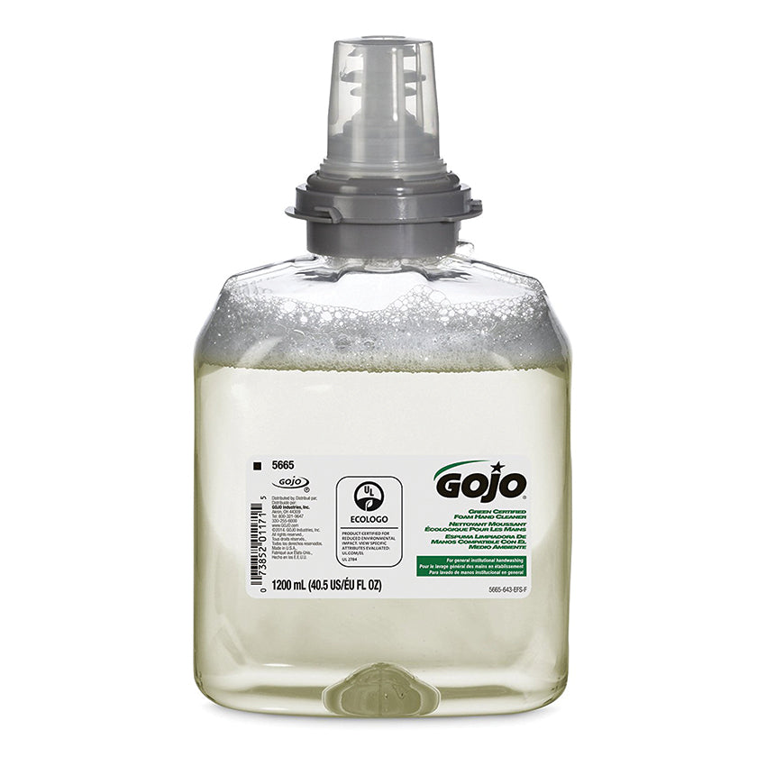Gojo Green Seal Certified Foam Hand Cleaner – Case of 2, 1250ml unscented refills. Gentle on the skin with a luxurious foaming action for effective handwashing. Yellow color adds brightness to your hand hygiene routine.