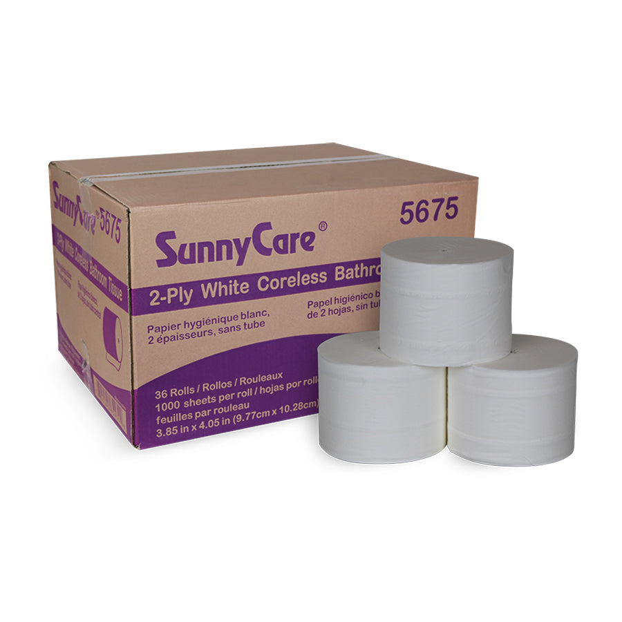 Small-Core Premium Bathroom Tissue, 2-ply, 800 sheets per roll, 36 rolls per case.