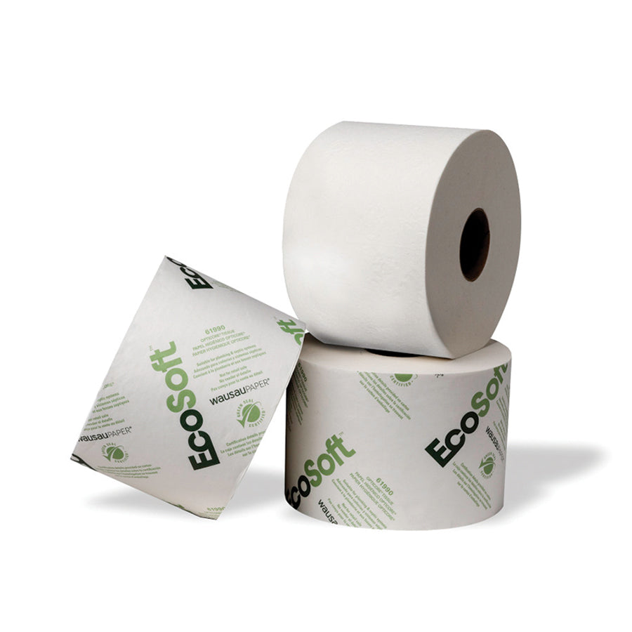 EcoSoft® OptiCore® Controlled-Use Bath Tissue, White, 2-ply, Green Seal Certified, 865 Sheets.