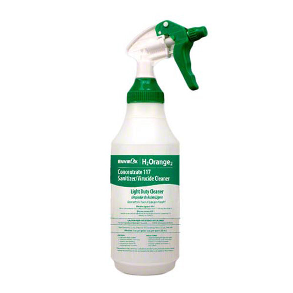 EnvirOx Trigger Spray Bottle - Green - Designed for 117 Light Duty Dilution, includes spray head. Cleaning solution not included.