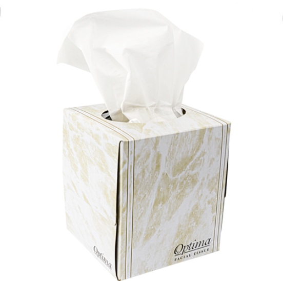 Boutique Optima Premium Facial Tissue, White, 96/box - Your premium choice for comfort and cleanliness.