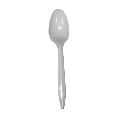 Cucharadita de plástico de peso mediano, blanca (1000/cja)