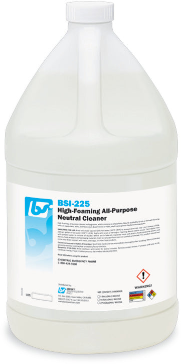 A 1 Gallon container of BSI-225 High-Foaming All-Purpose Neutral Cleaner.