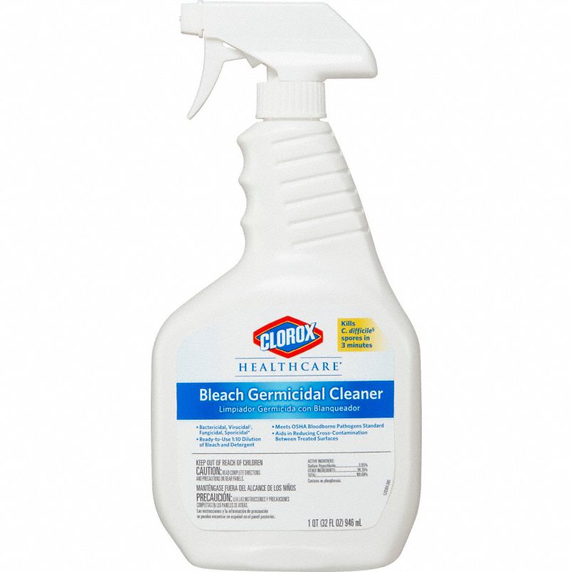 32 oz bottle of Clorox Germicidal Bleach Cleaner & Disinfectant. A powerful disinfectant for healthcare settings.