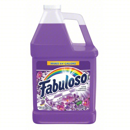 Fabuloso All-Purpose Concentrate Cleaner Lavender in a gallon size (4/cs) offers 50% more cleaning power. Deodorizes, degreases, and makes 64 gallons of ready-to-use solution.
