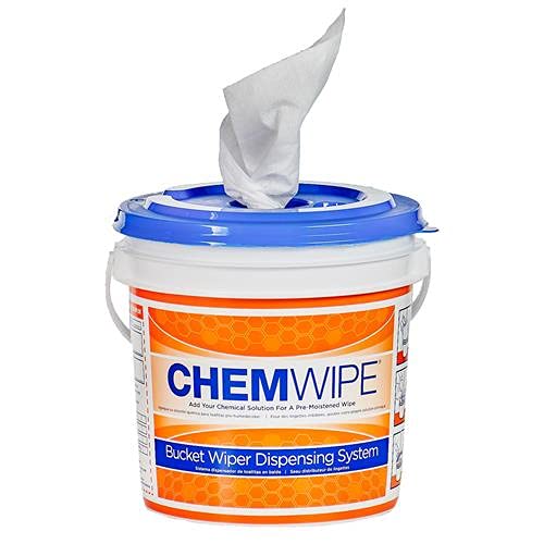 A Chemwipe wiper system roll, bucket, and a customizable cleaning solution.