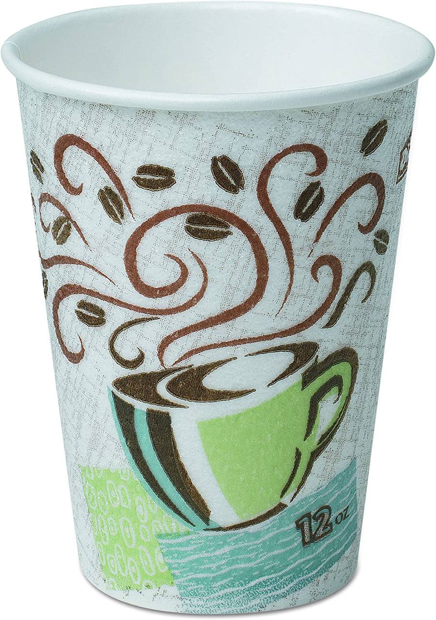 500 12oz PerfecTouch Hot Paper Cups for coffee shops and offices.
