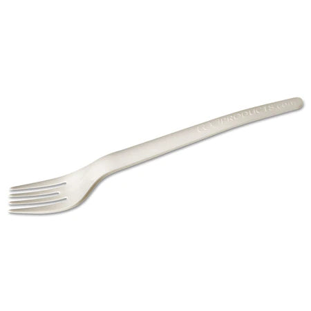 FORK Plantware – Case of 1000 renewable and compostable 6-inch forks. A sustainable and functional option for eco-conscious dining.