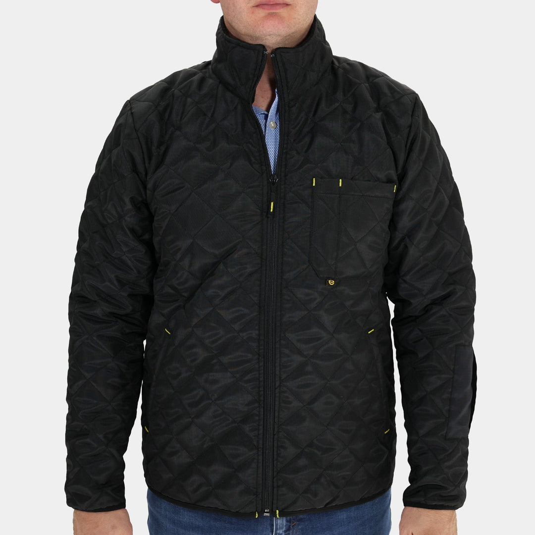 Epik Agile Quilted Jacket in Charcoal Black Front pose