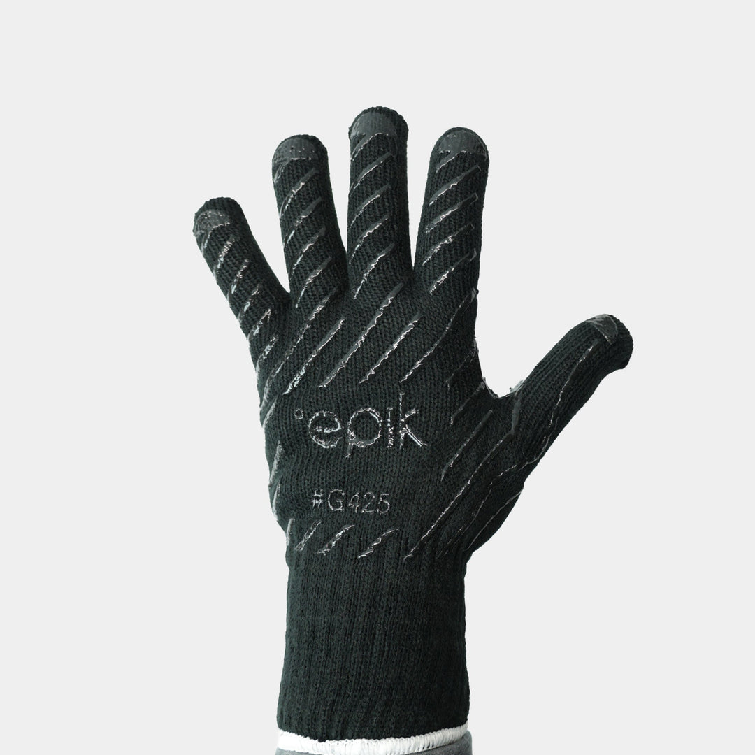Epik Frontline Knit Work Glove in Black Back Knuckle
