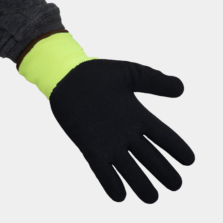Epik Dual Grip Hi Vis Yellow Thermal Glove Palm close up