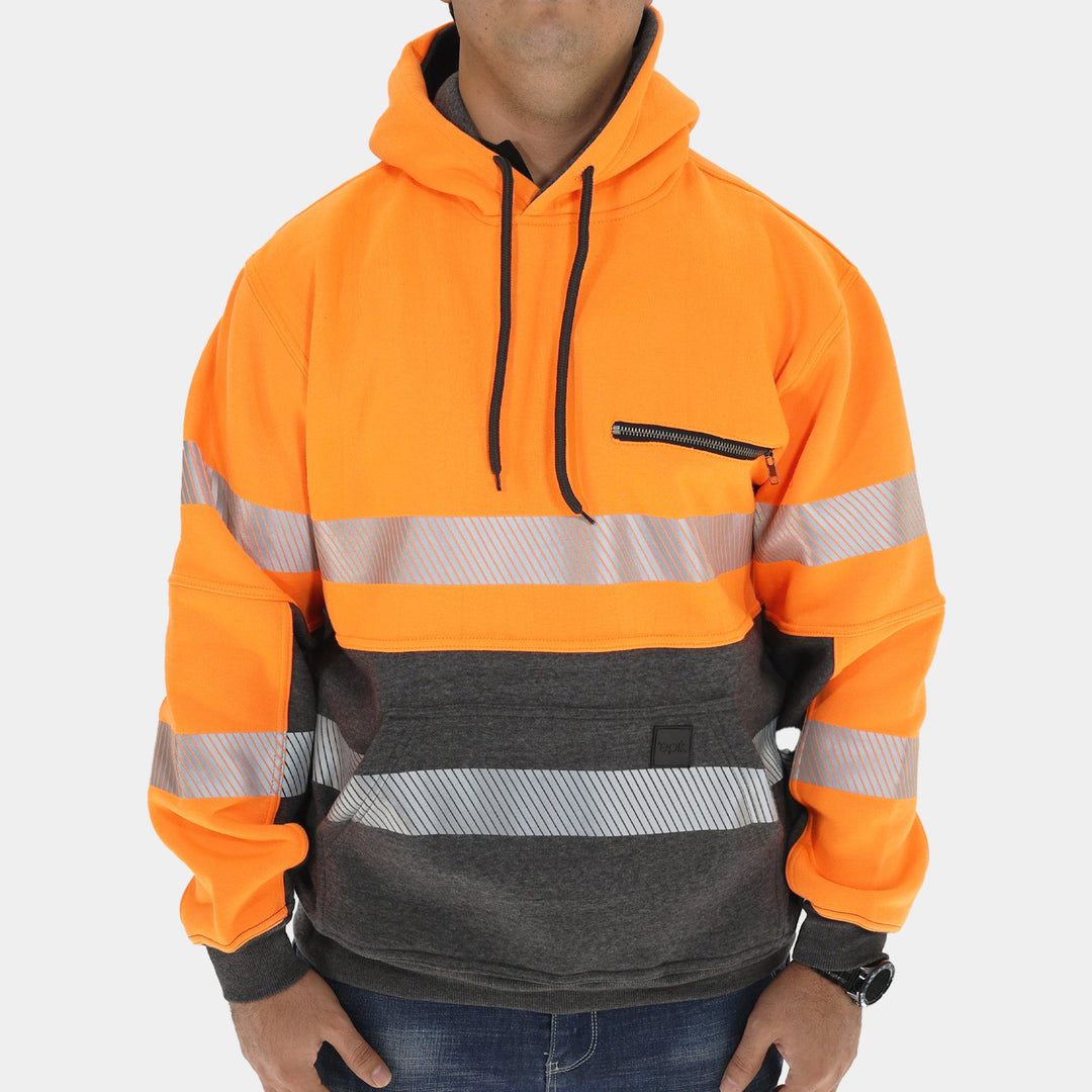Epik Peak 2.0 Pullover ANSI Class 2 Hoodie in Orange Front relaxed fit